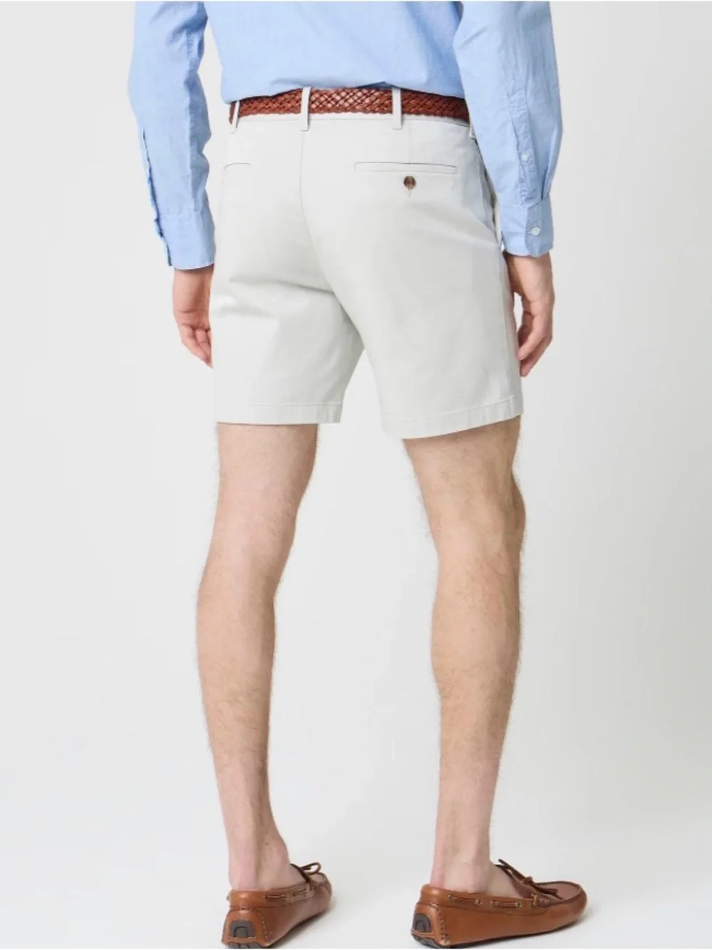 J. Crew Chino Shorts Flat-Front Cotton Blend Mens Size 30